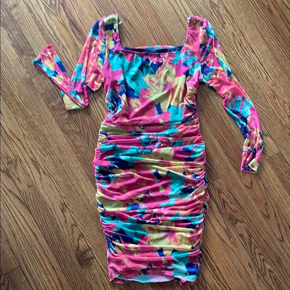 Floral Multicolor Long Sleeve Dress